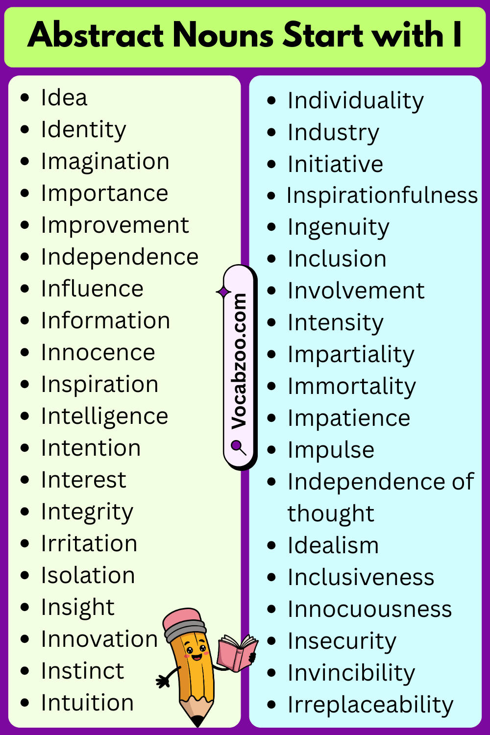 Abstract Nouns That Start with I