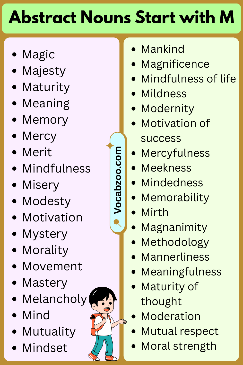 Abstract Nouns That Start with M