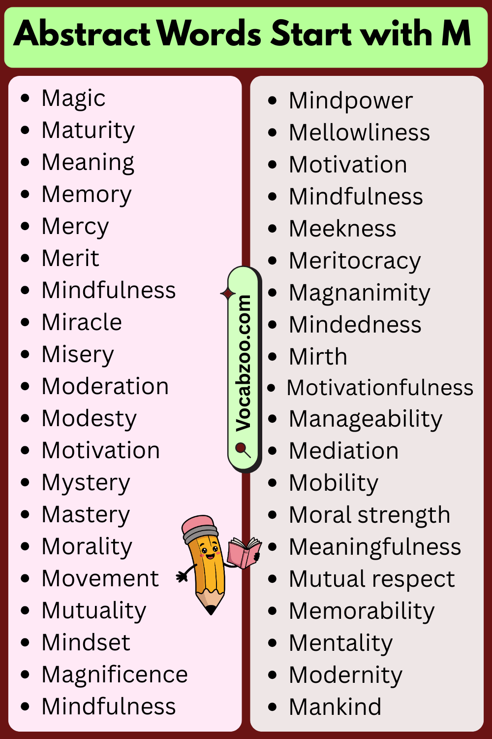 Abstract Words That Start with M