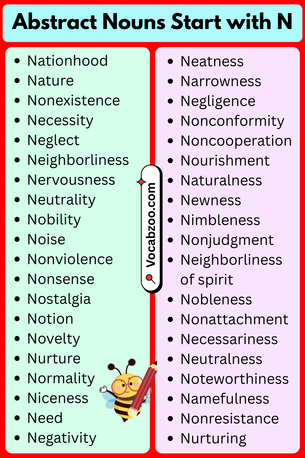 Abstract Nouns That Start with N