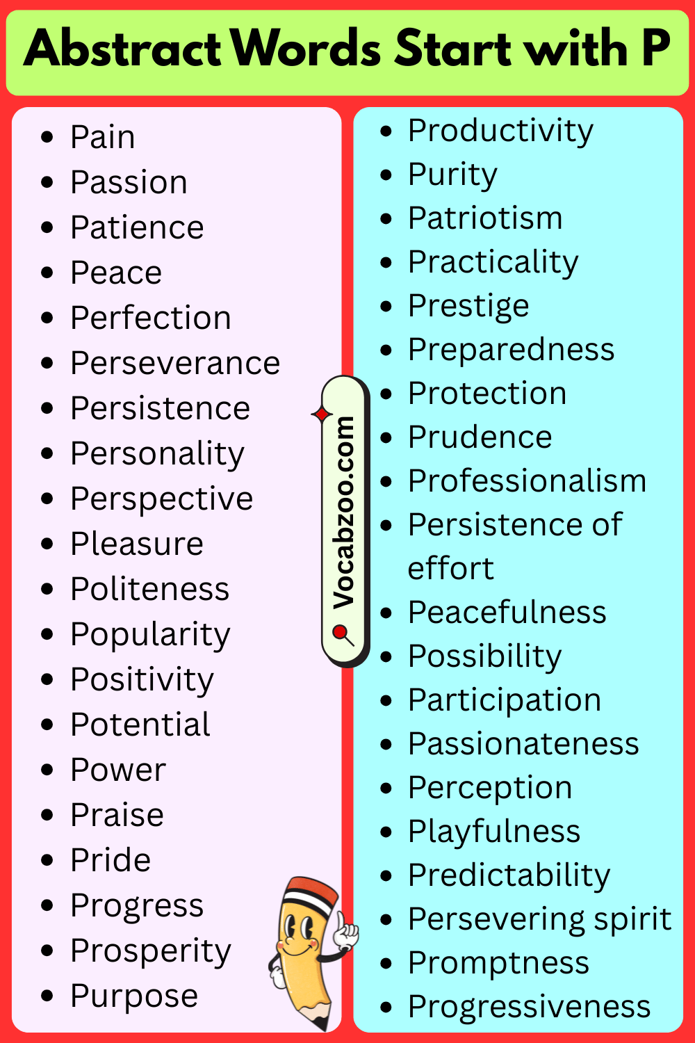Abstract Words That Start with P