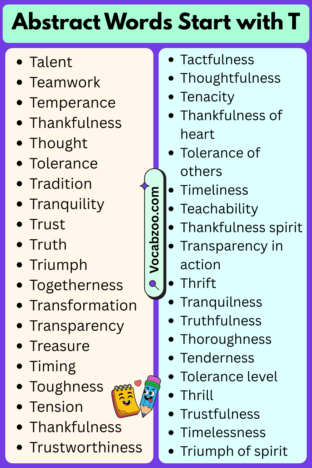 Abstract Words That Start with T