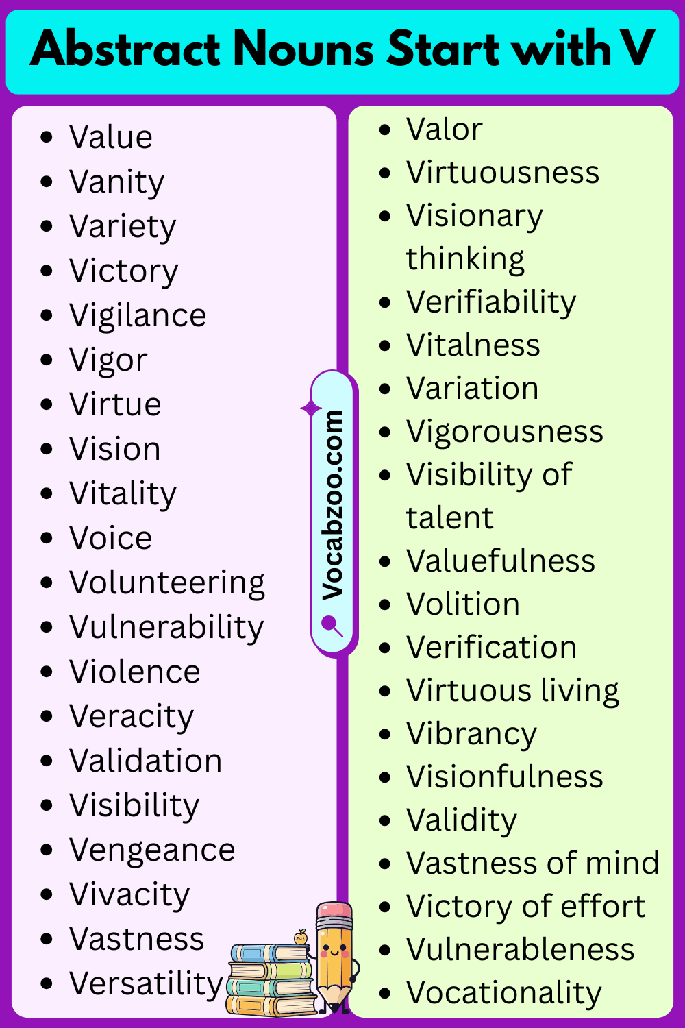 Abstract Nouns That Start with V