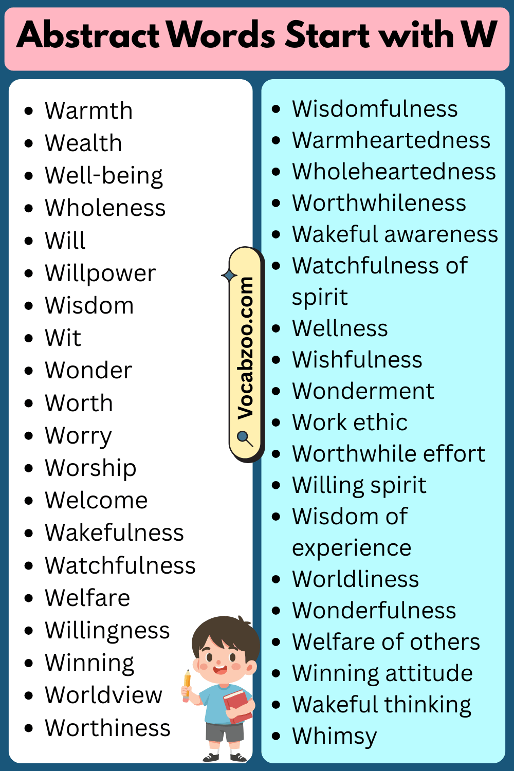 Abstract Words That Start with W