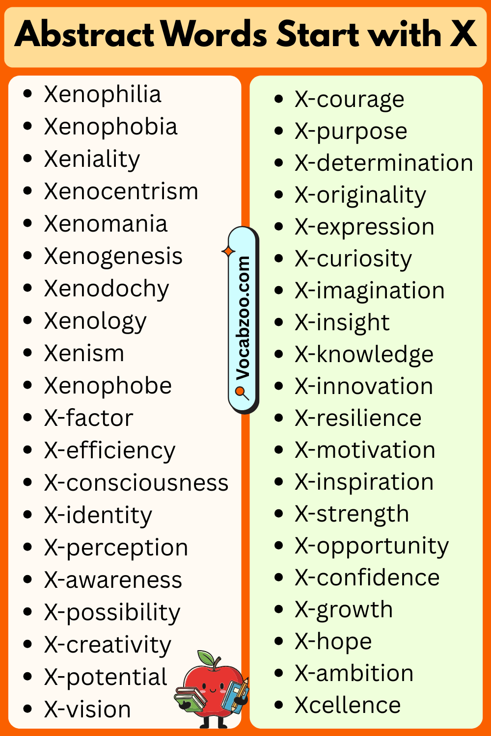 Abstract Words That Start with X