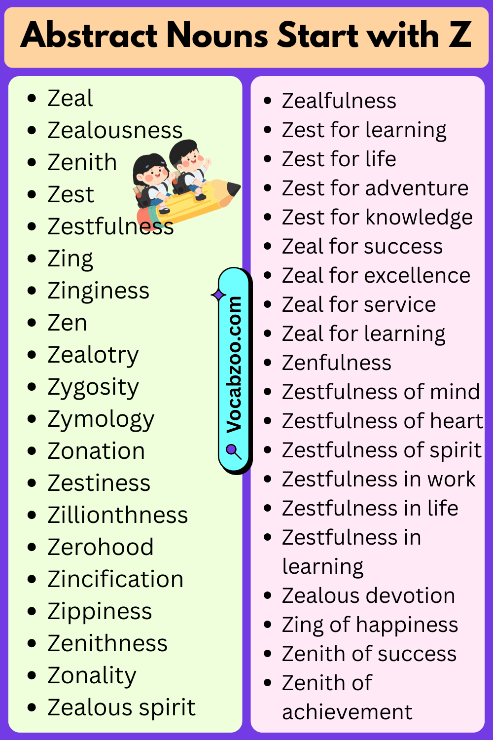 Abstract Nouns That Start with Z