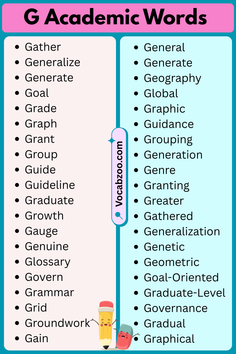 Academic Words That Start with G