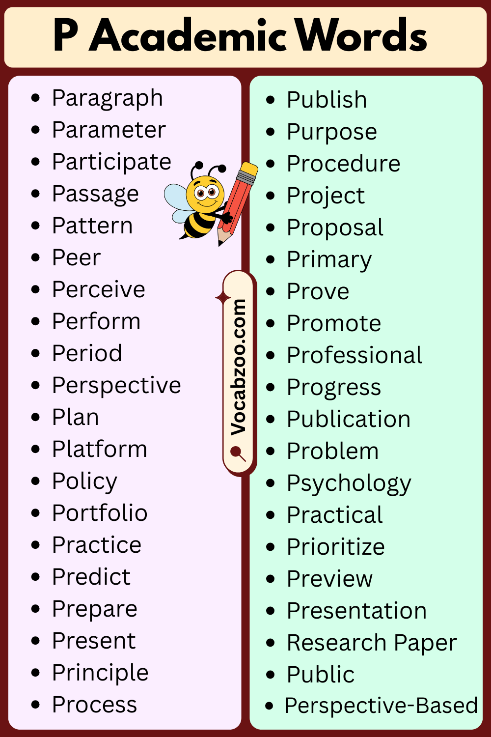 Academic Words That Start with P