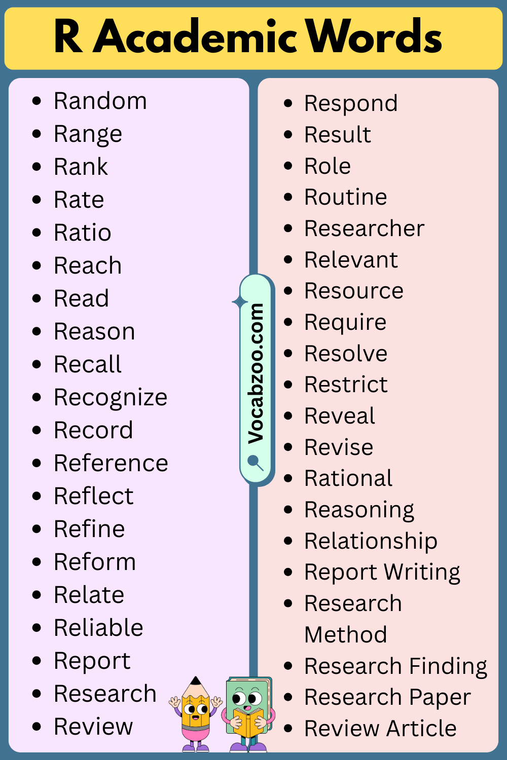Academic Words That Start with R