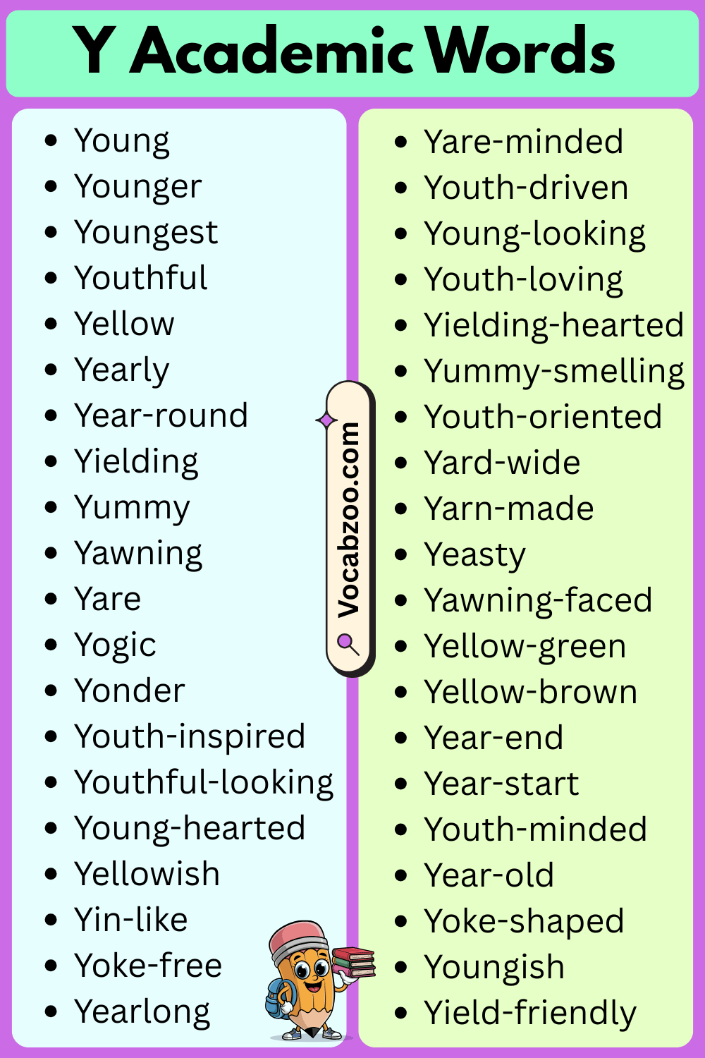 Academic Words That Start with Y
