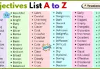 Adjectives List A to Z in English with Pictures