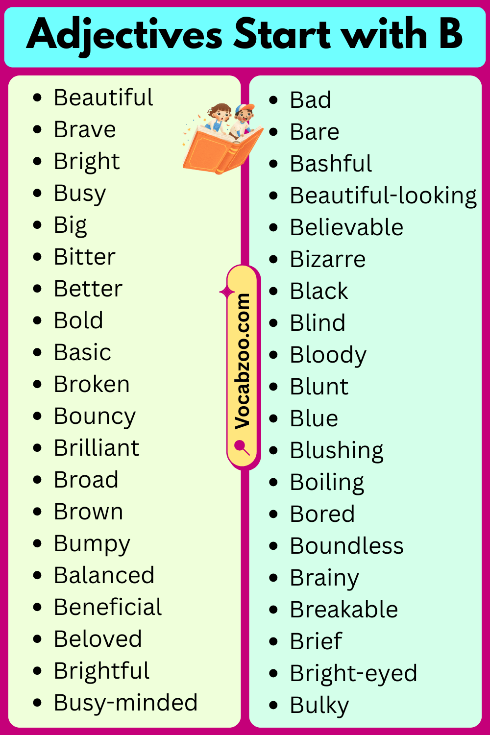 Adjectives That Start with B in English