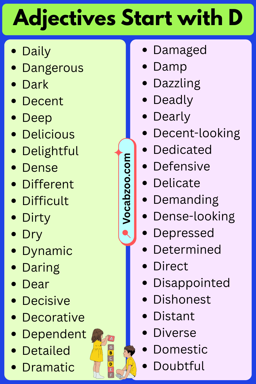 Adjectives That Start with D in English