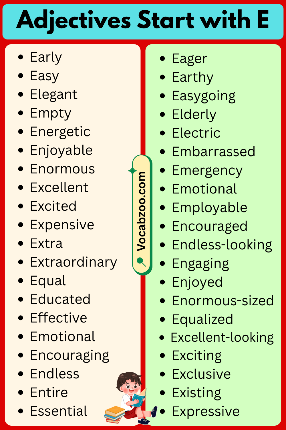 Adjectives That Start with E in English