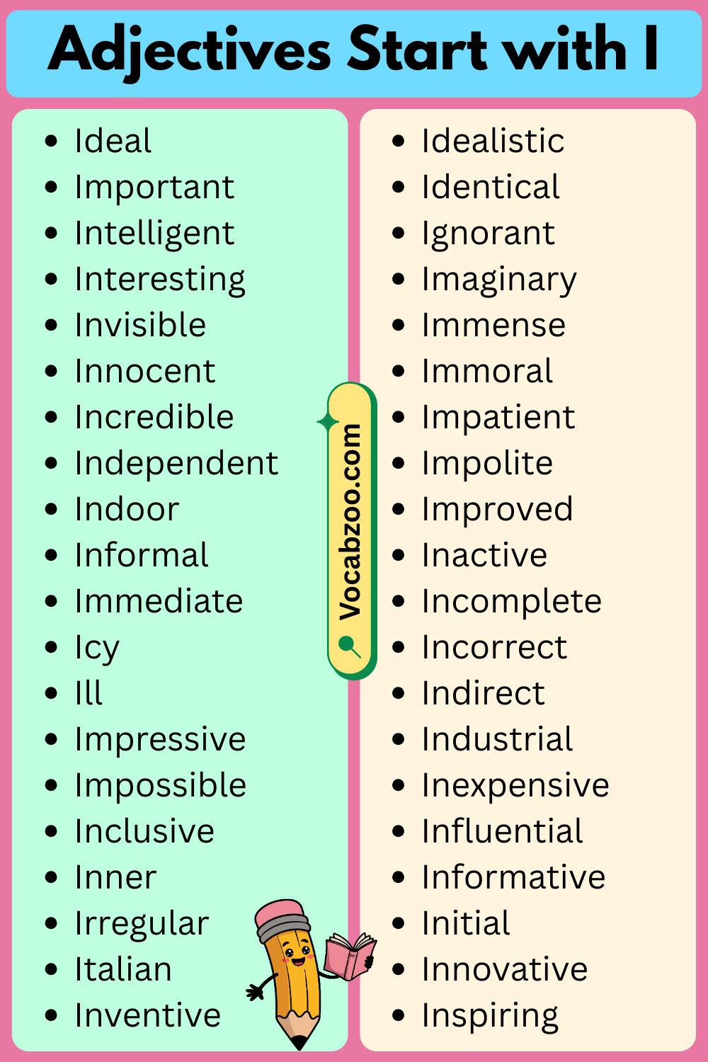 Adjectives That Start with I in English