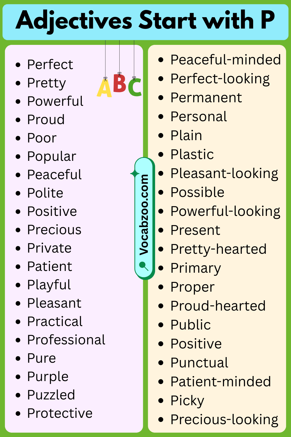 Adjectives That Start with P in English