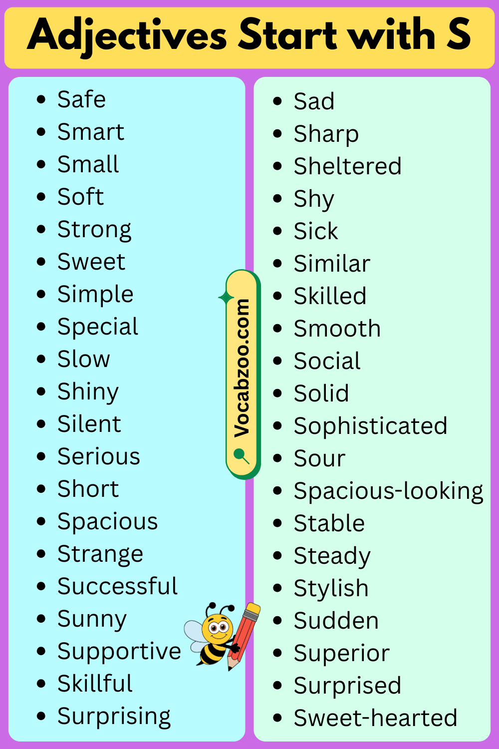 Adjectives That Start with S in English
