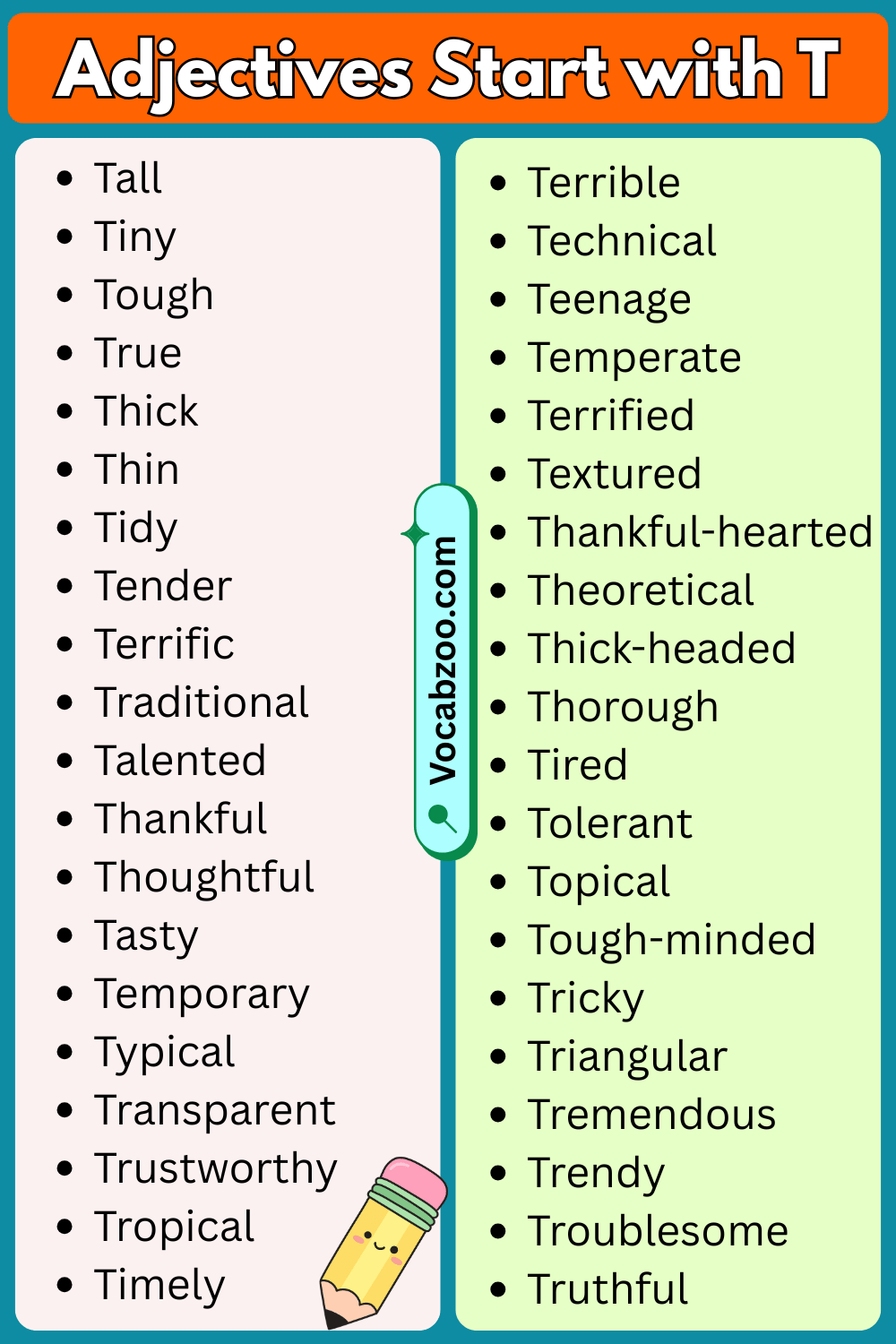 Adjectives That Start with T in English