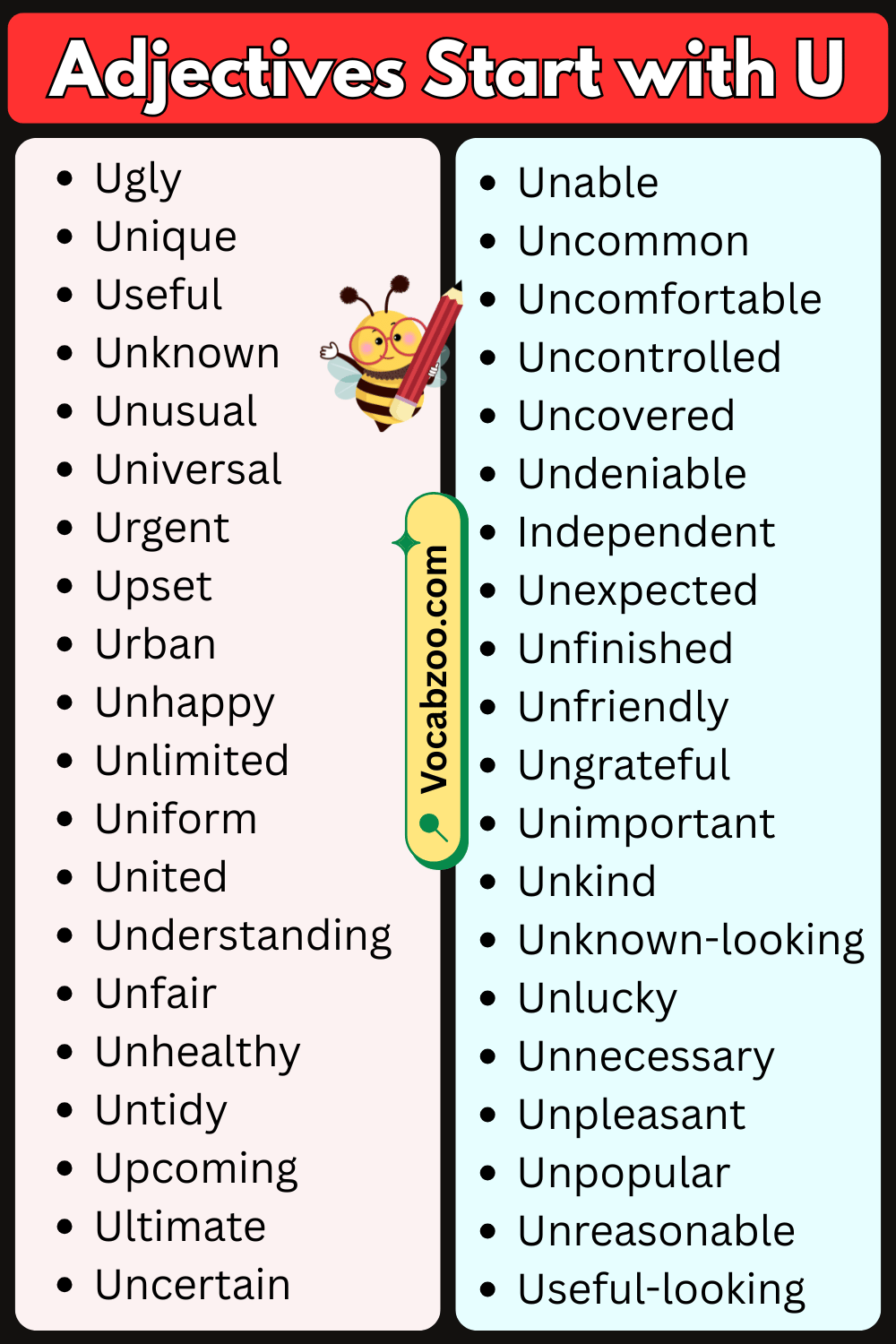 Adjectives That Start with U in English