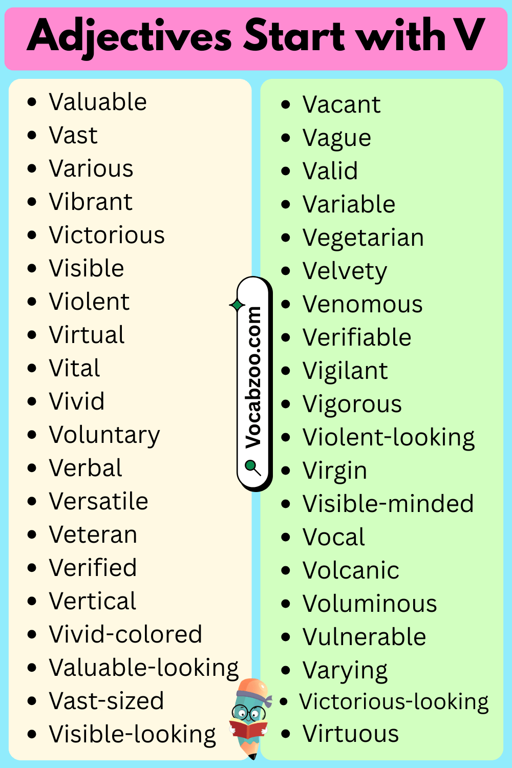 Adjectives That Start with V in English