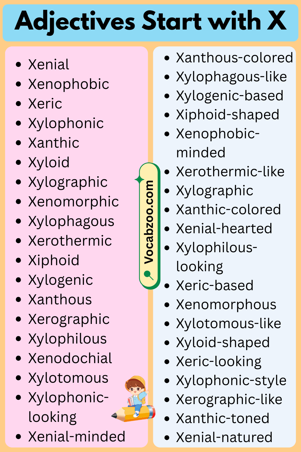 Adjectives That Start with X in English