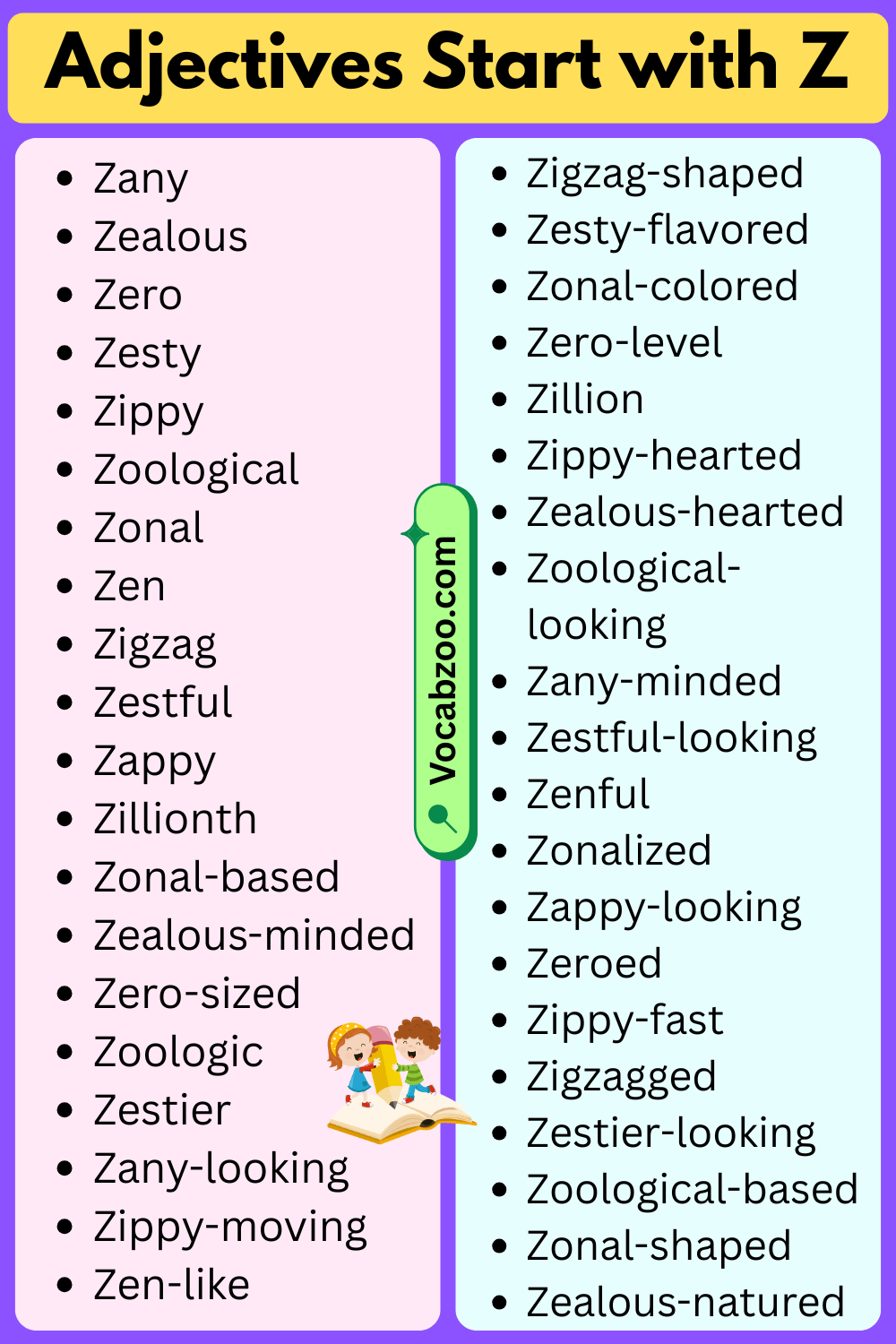 Adjectives That Start with Z in English