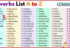 Adverbs List A to Z in English with Pictures