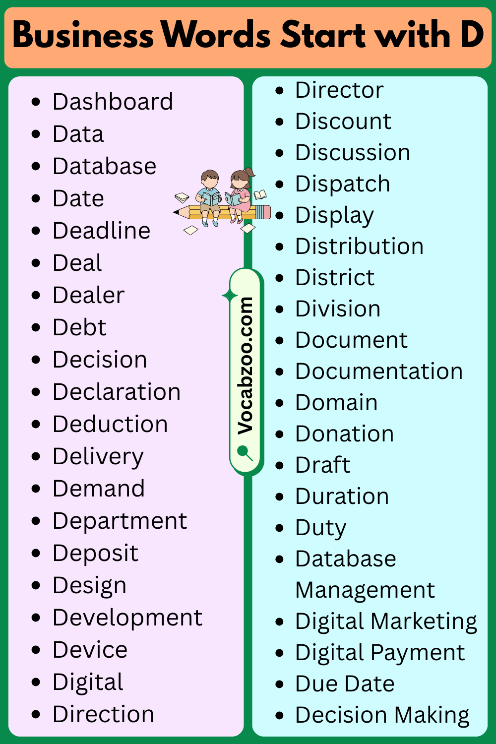Business Words That Start with D