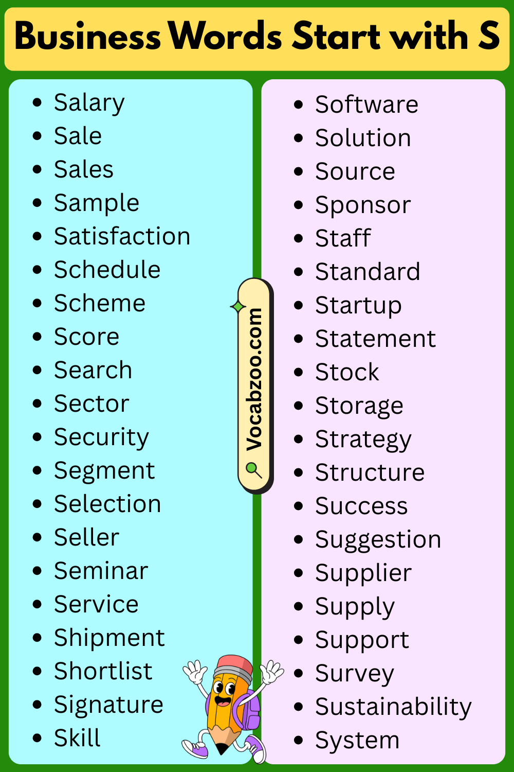 Business Words That Start with S
