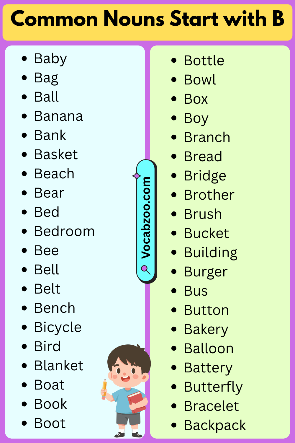 Common Nouns That Start with B