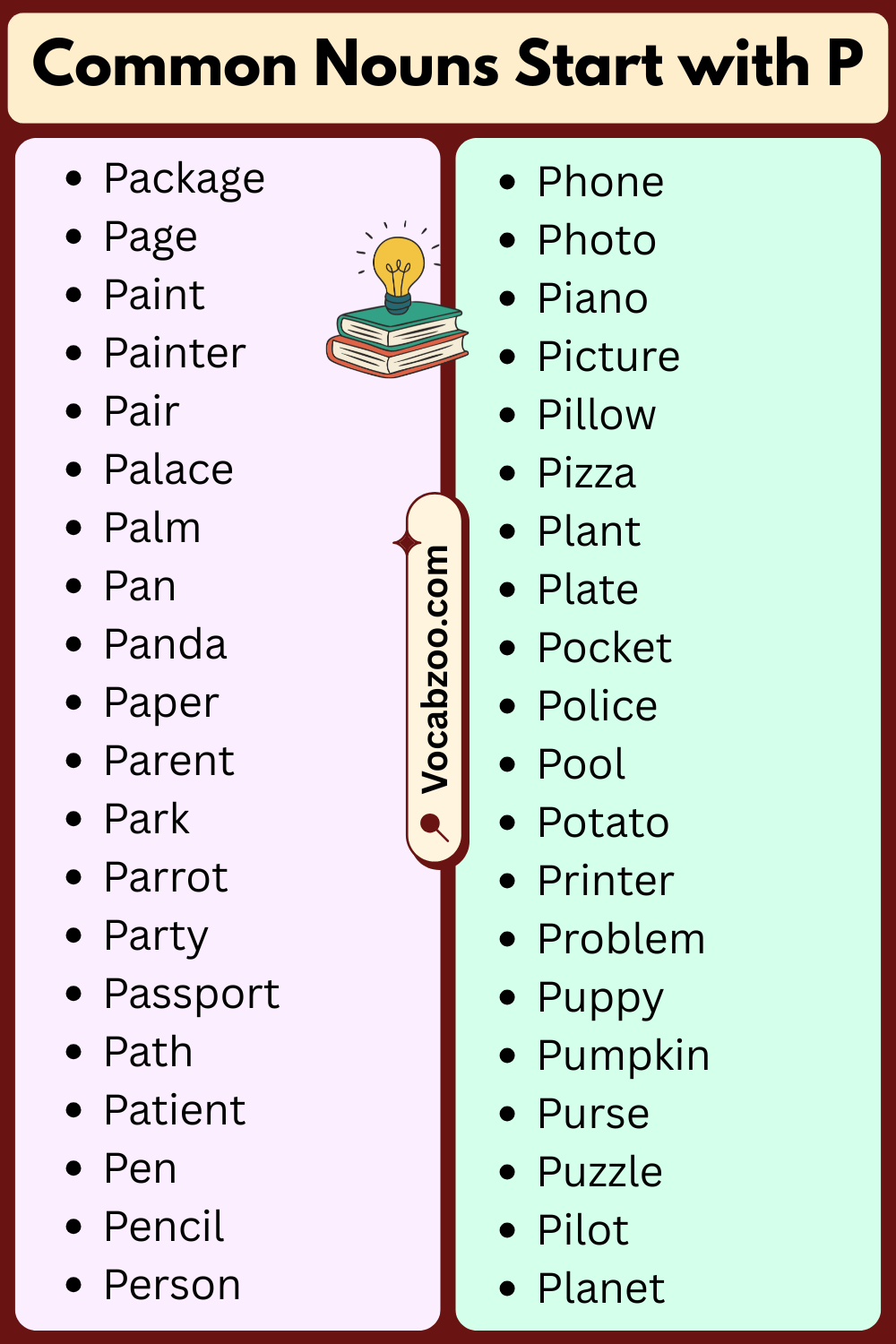 Common Nouns That Start with P