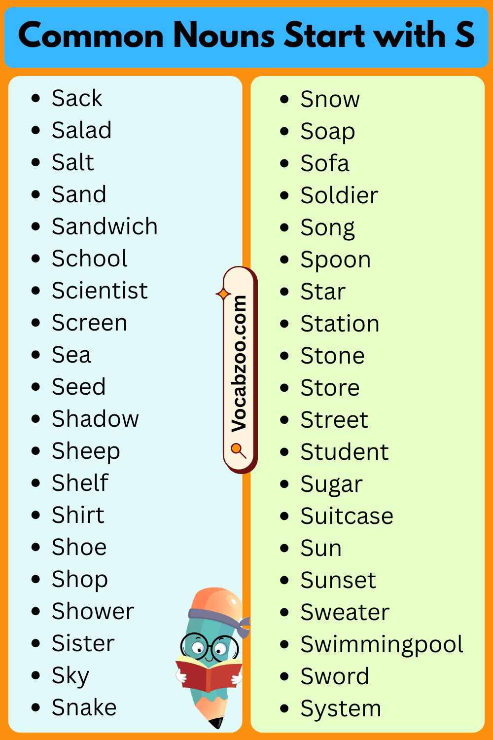 Common Nouns That Start with S