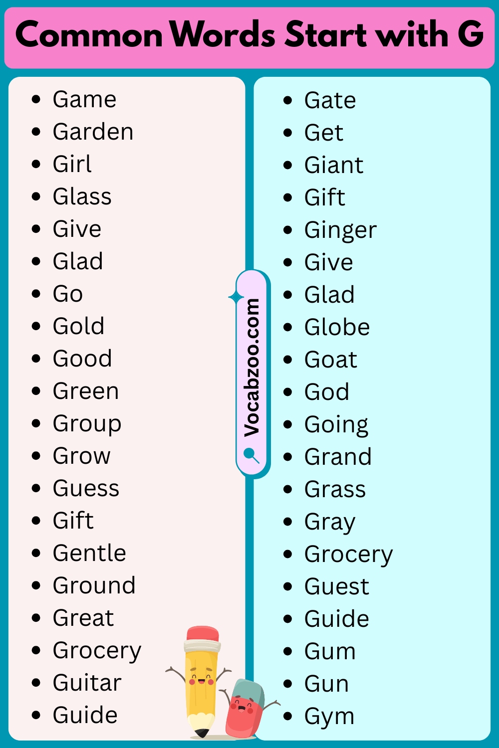 Common Words That Start with G