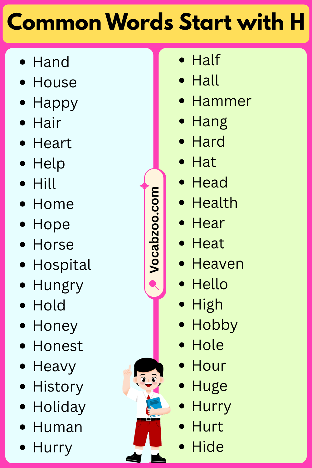 Common Words That Start with H