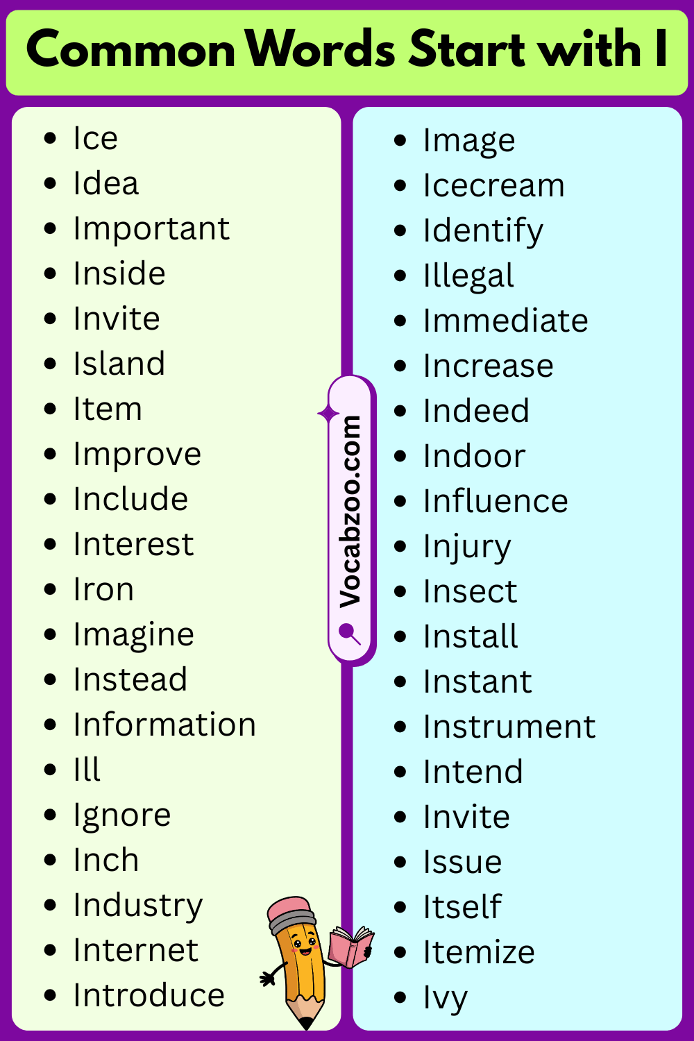 Common Words That Start with I