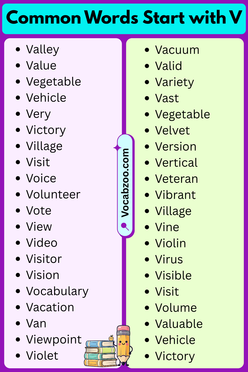 Common Words That Start with V