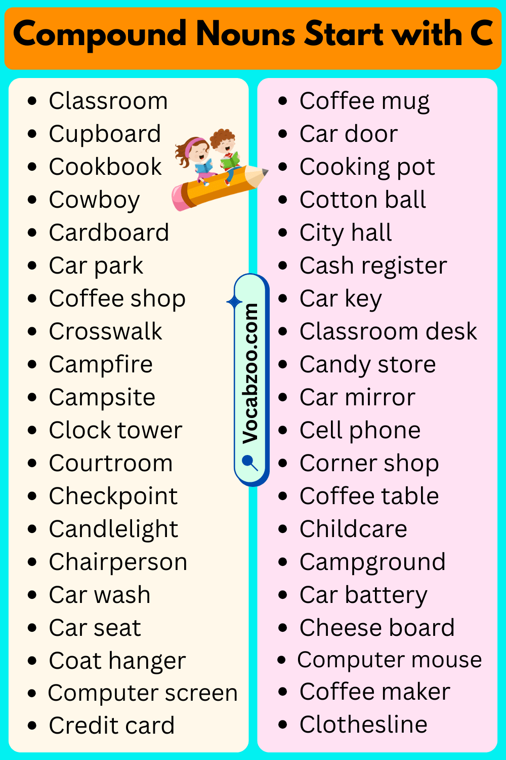 Compound Nouns That Start with C