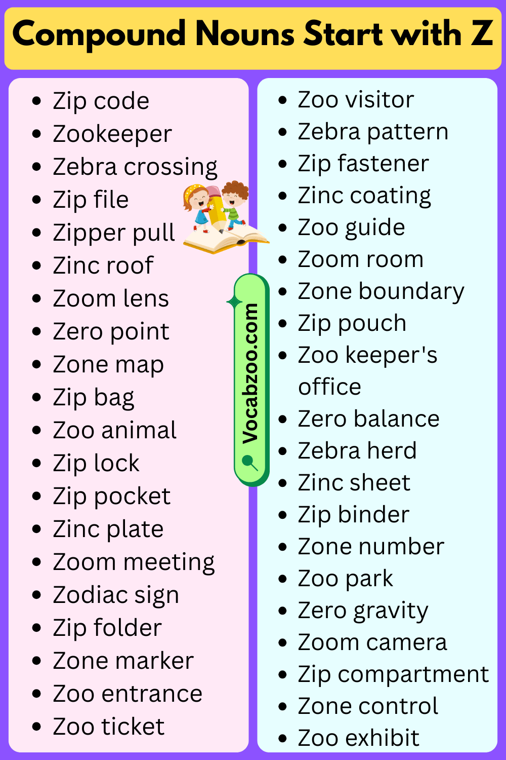 Compound Nouns That Start with Z