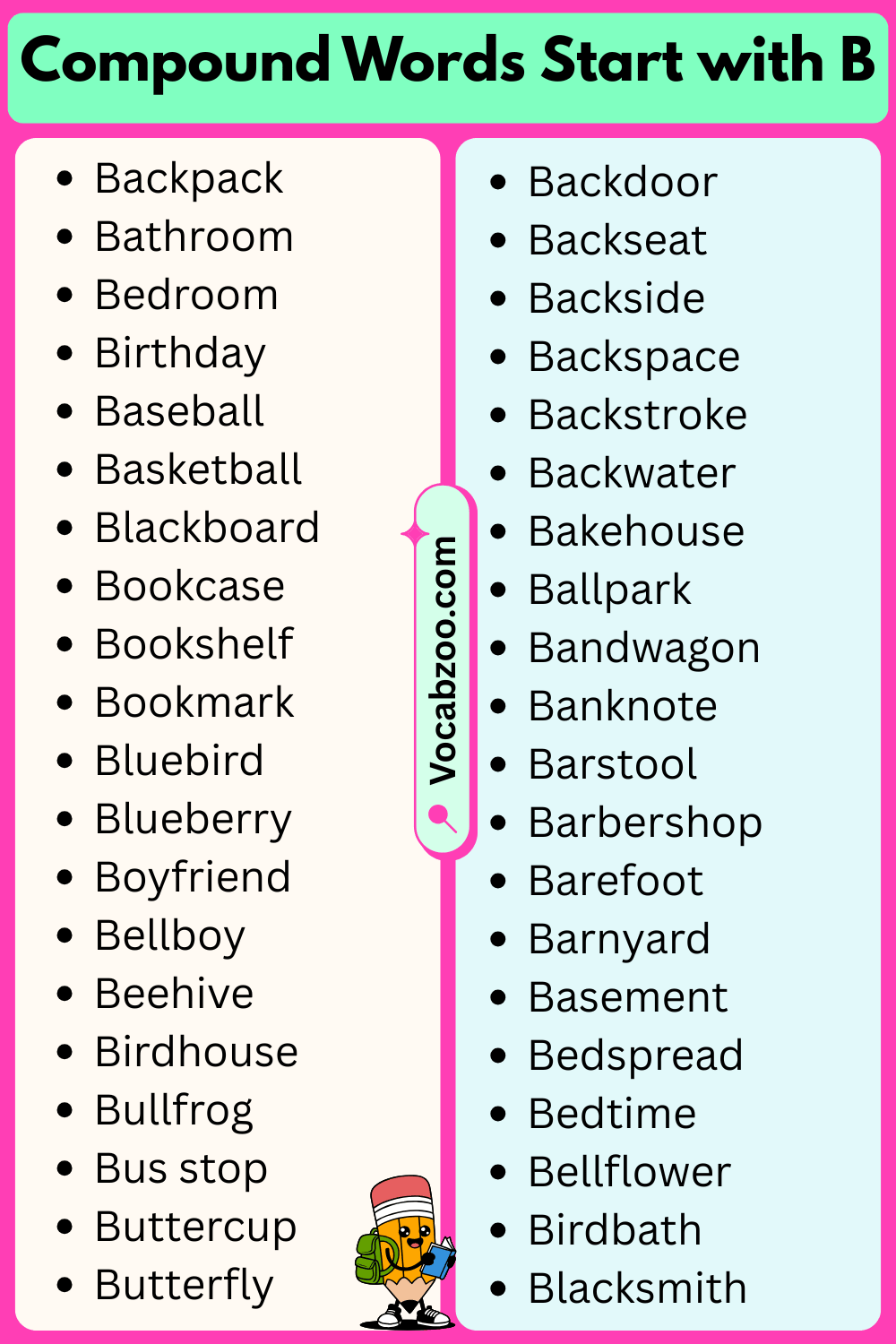 Compound Words That Start with B