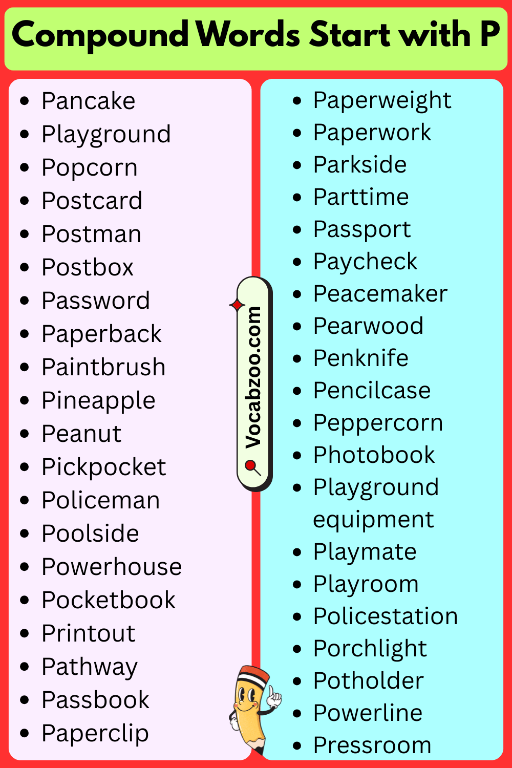 Compound Words That Start with P