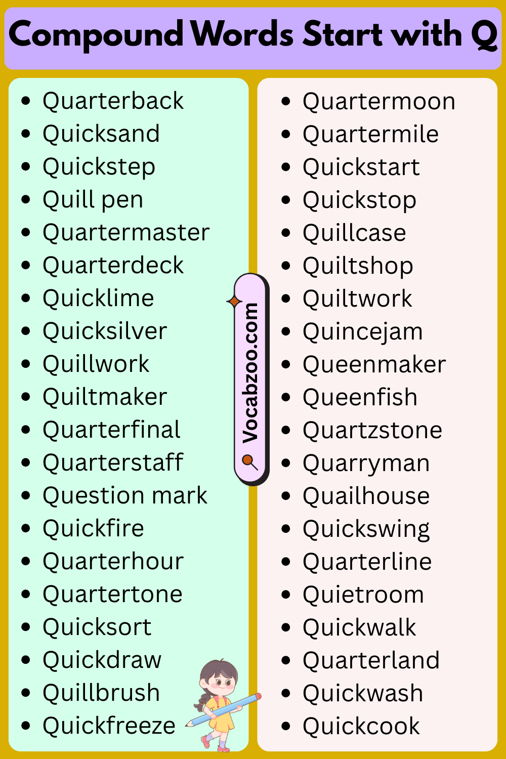 Compound Words That Start with Q