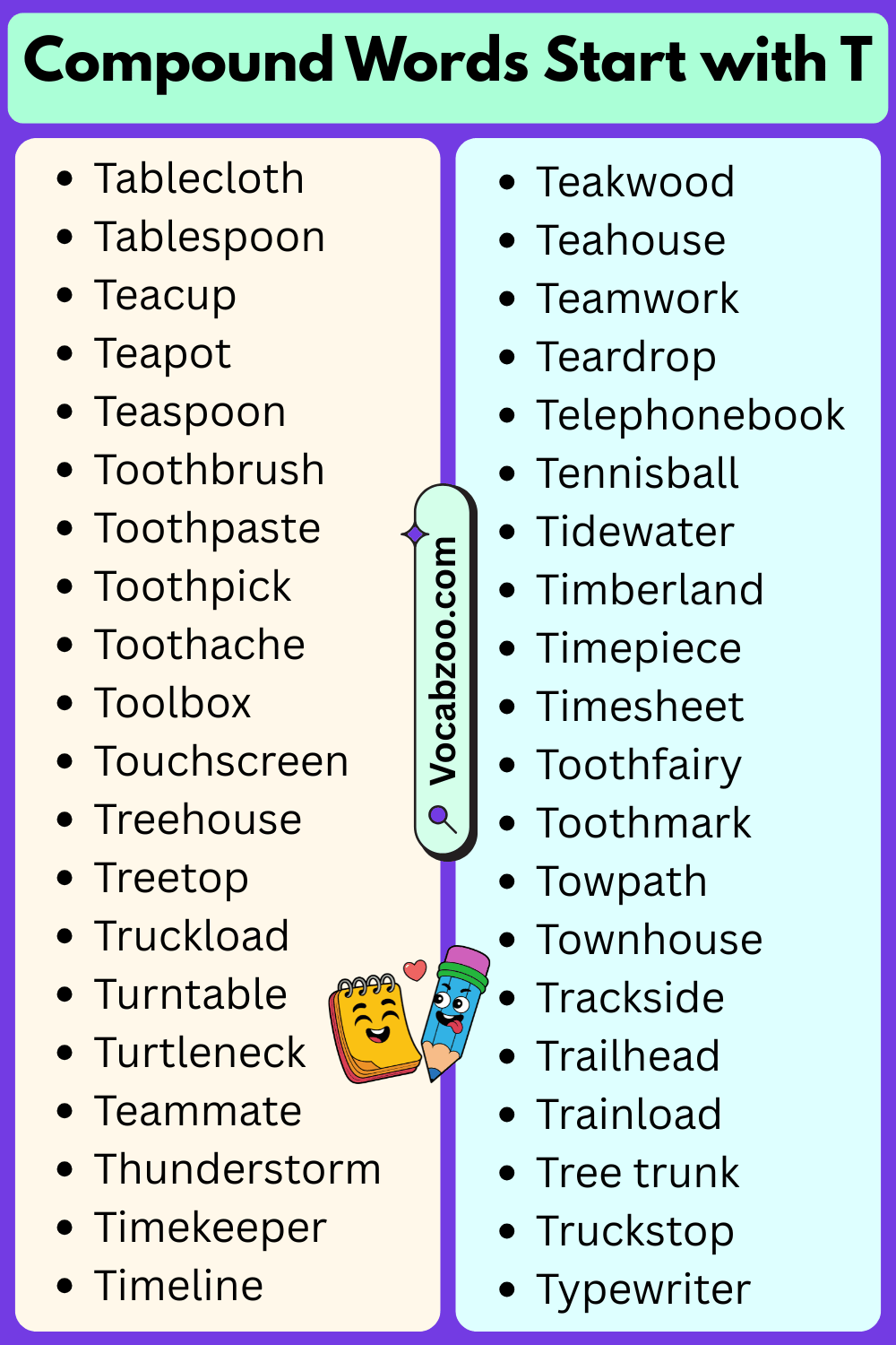 Compound Words That Start with T