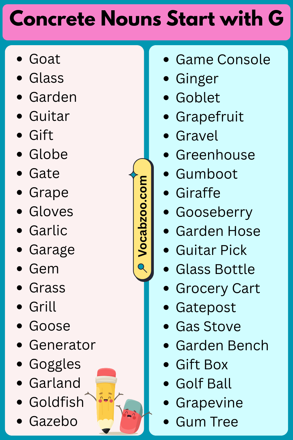 Concrete Nouns That Start with G