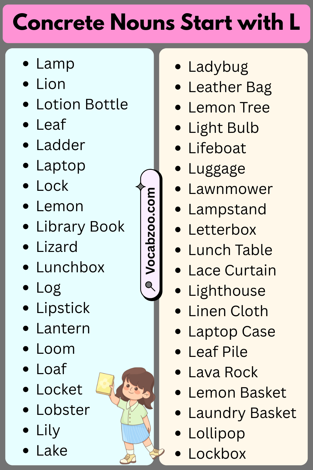 Concrete Nouns That Start with L