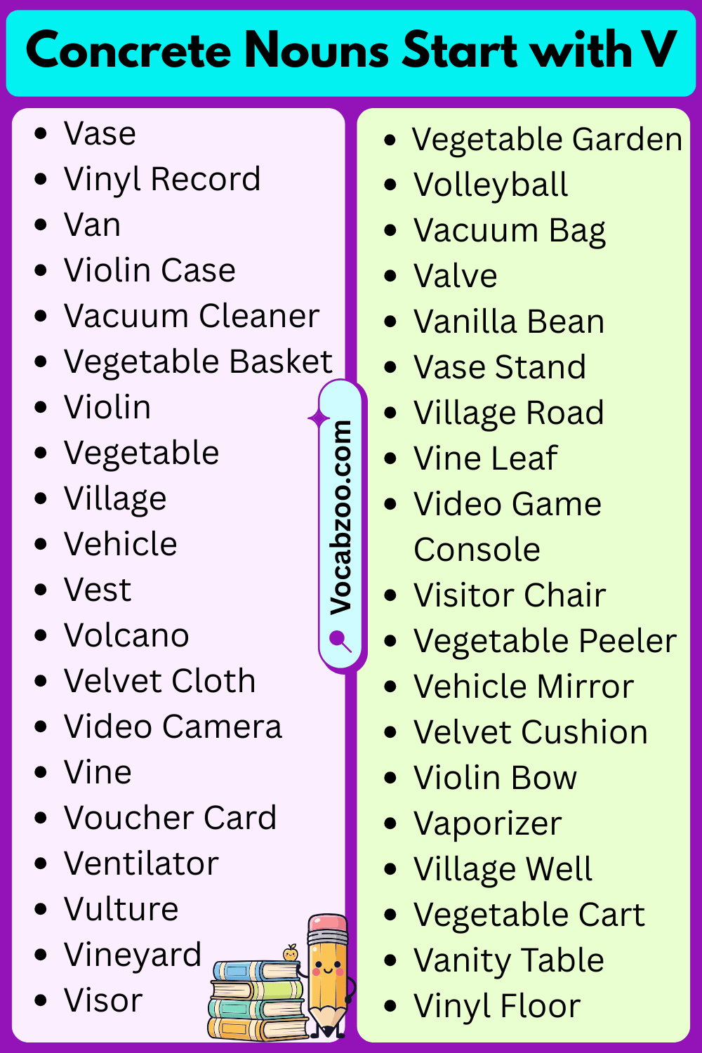 Concrete Nouns That Start with V