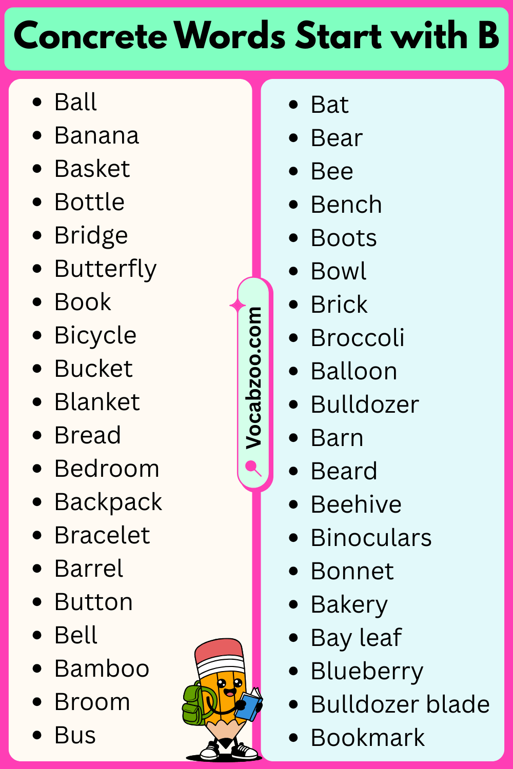 Concrete Words That Start with B