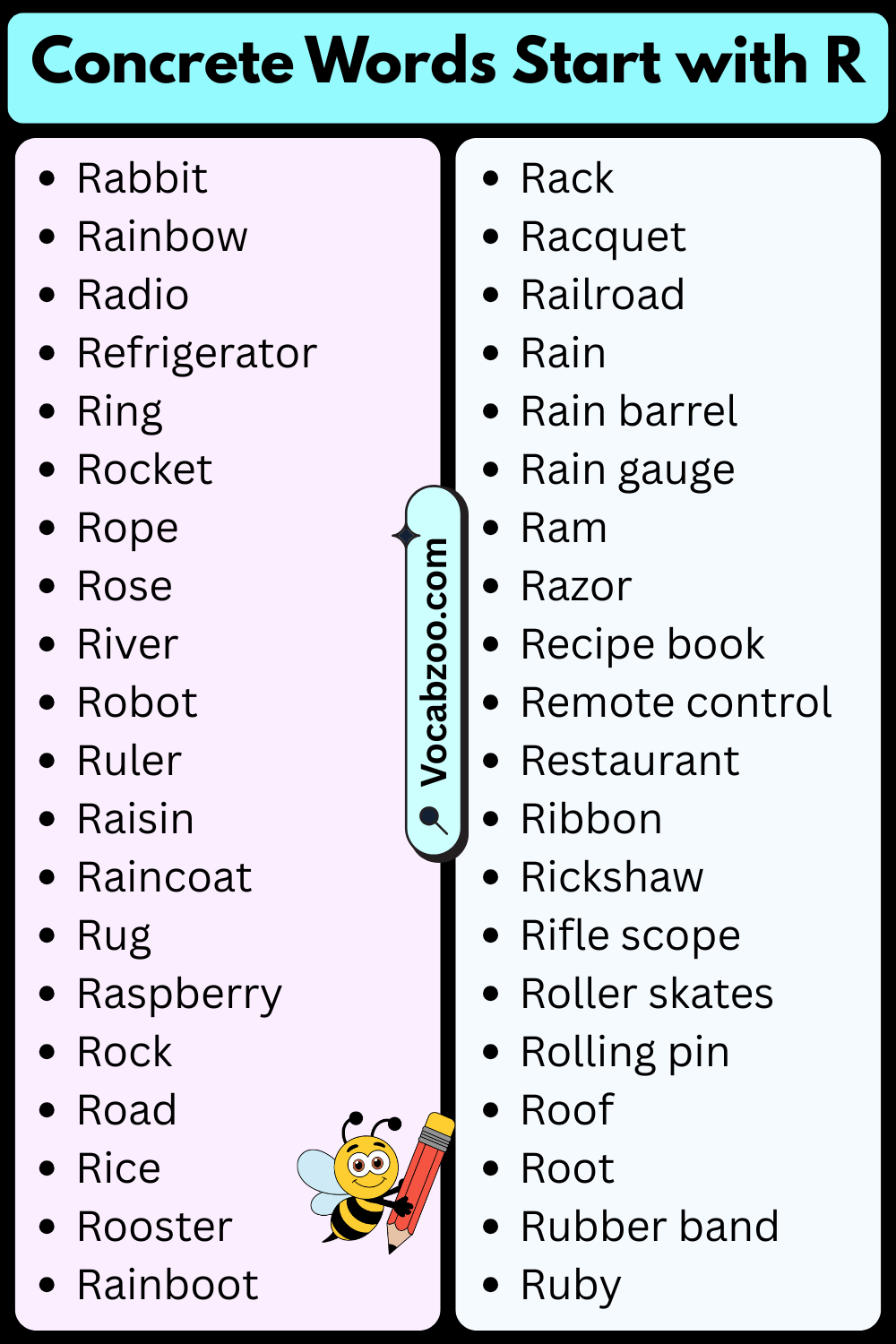 Concrete Words That Start with R