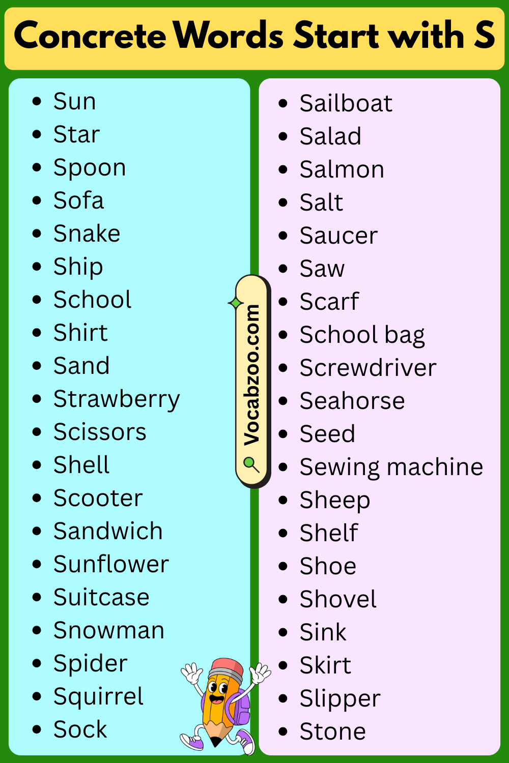 Concrete Words That Start with S