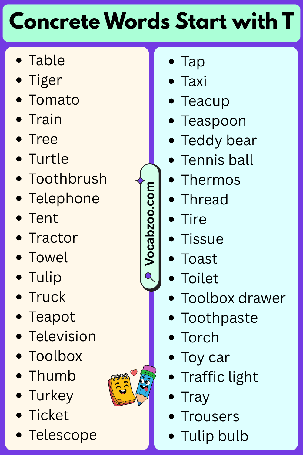 Concrete Words That Start with T