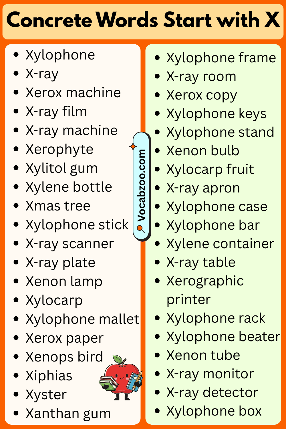 Concrete Words That Start with X